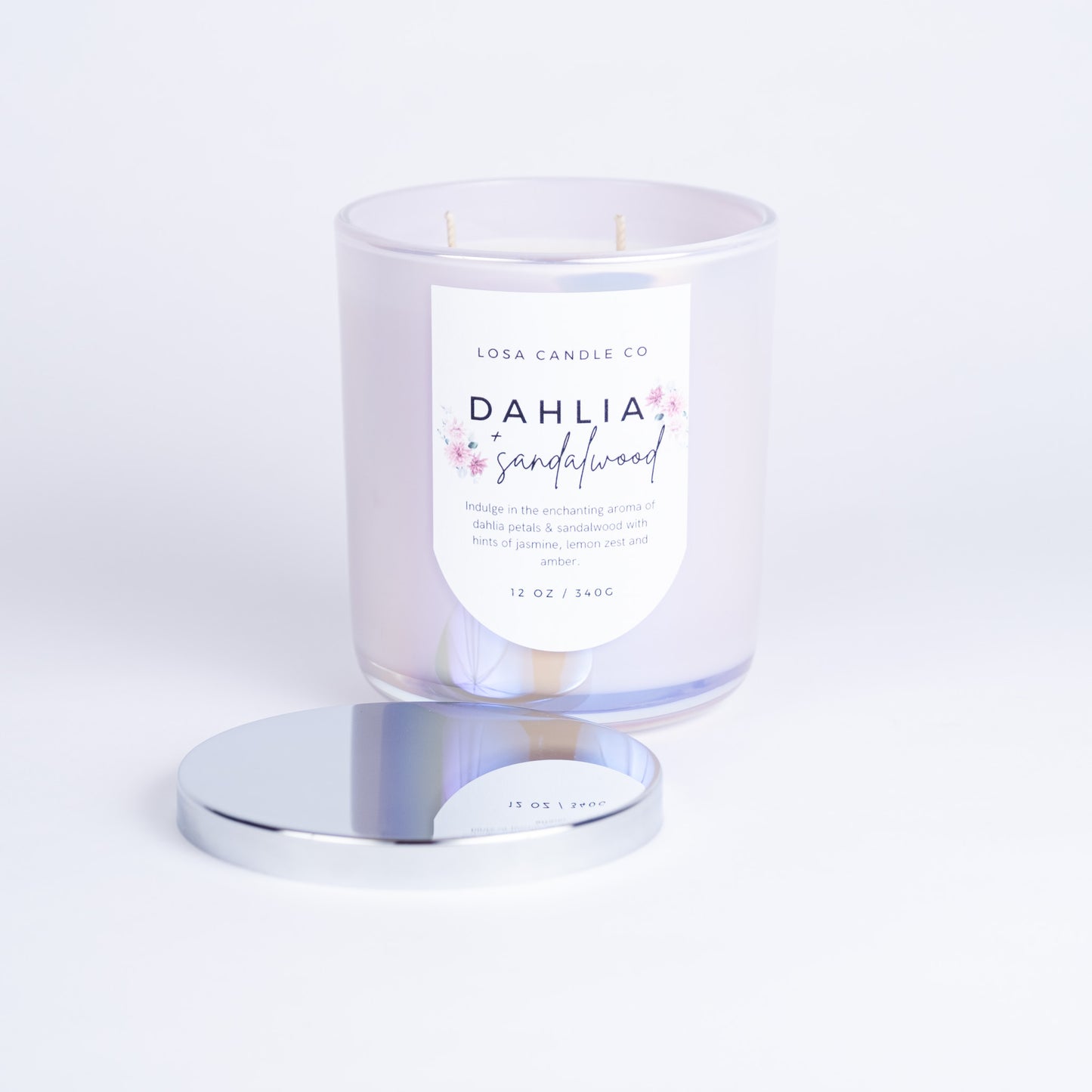 Dahlia & Sandalwood 12oz Double Wick Candle