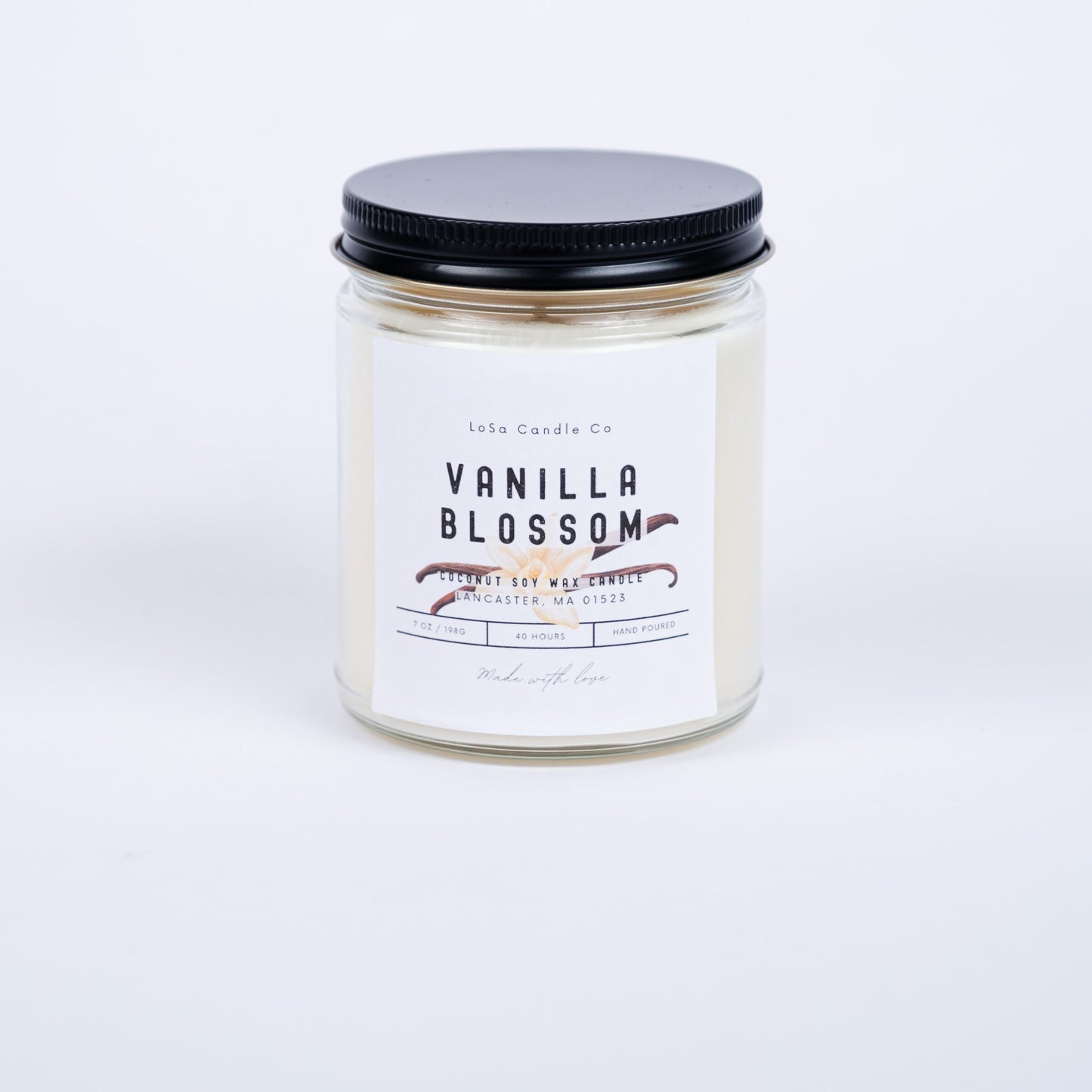 Vanilla Blossom 7oz Clear Jar Candle