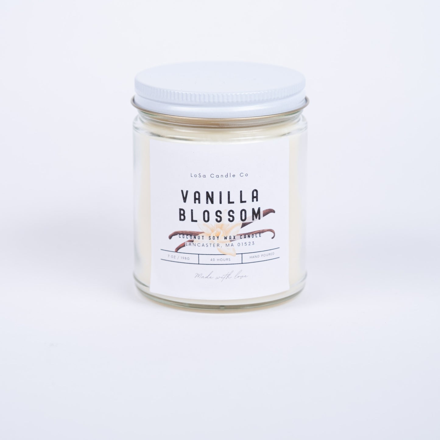 Vanilla Blossom 7oz Clear Jar Candle