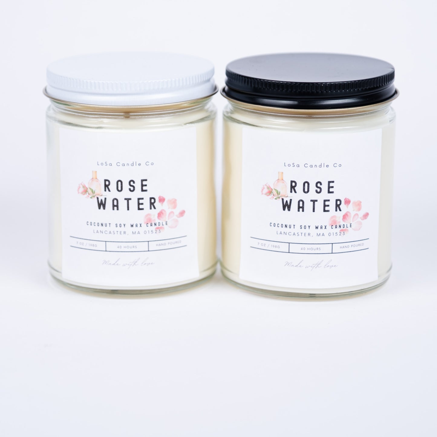 Rose Water 7oz Clear Jar Candle