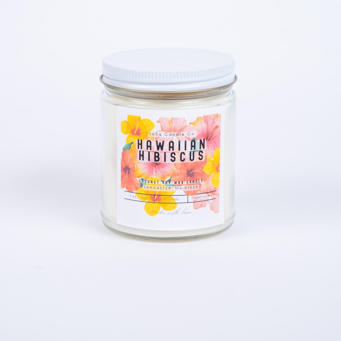 Hawaiian Hibiscus 7oz Clear Jar Candle