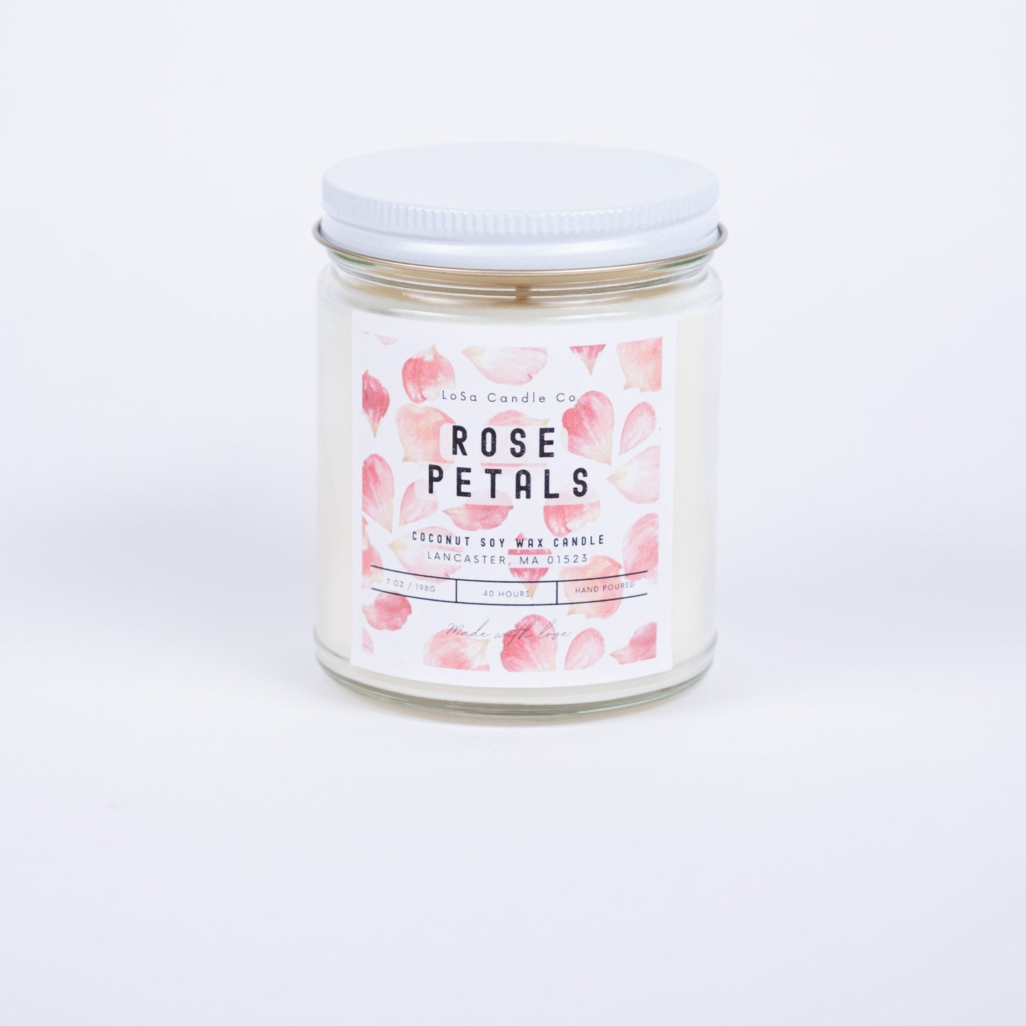 Rose Petals 7oz Clear Jar Candle