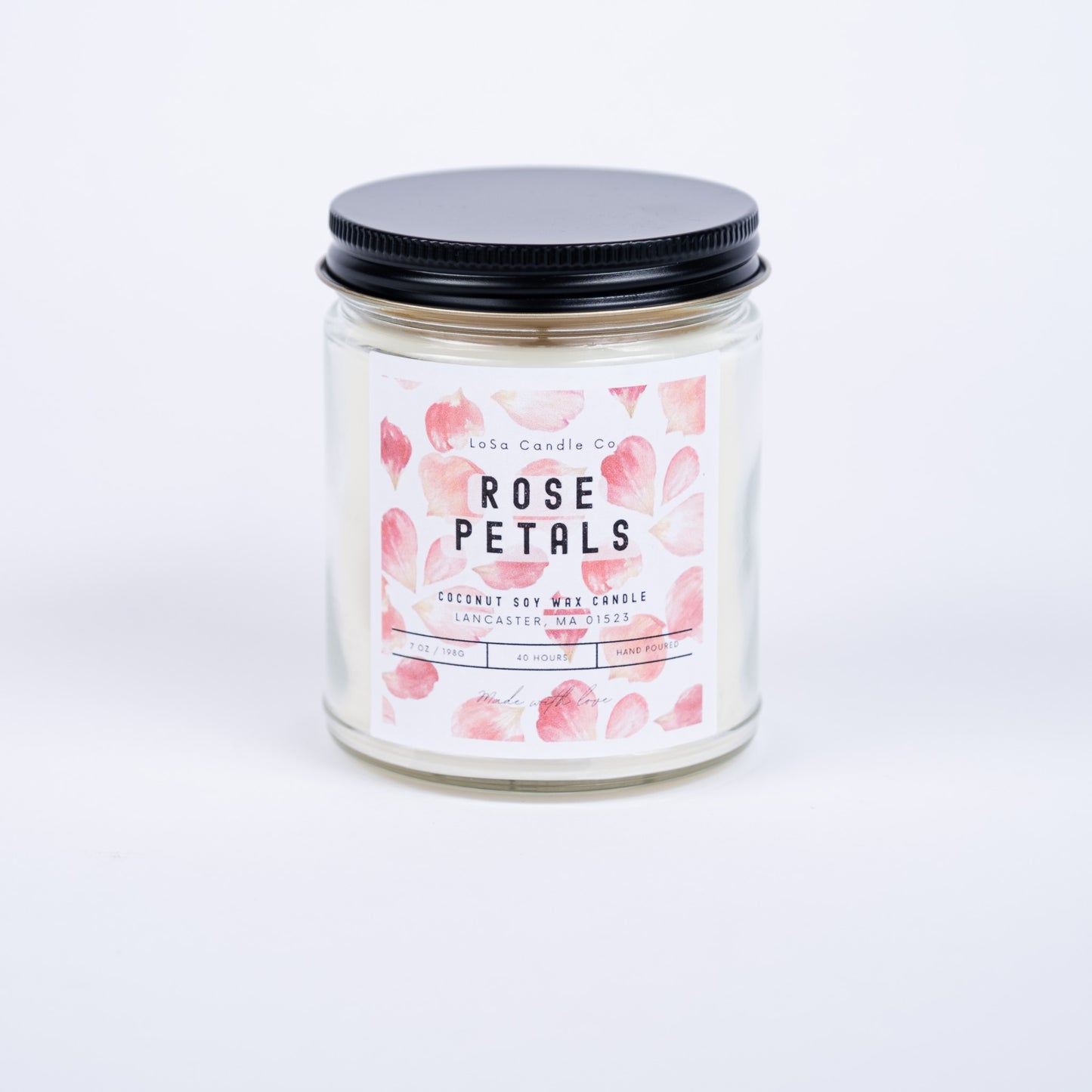 Rose Petals 7oz Clear Jar Candle