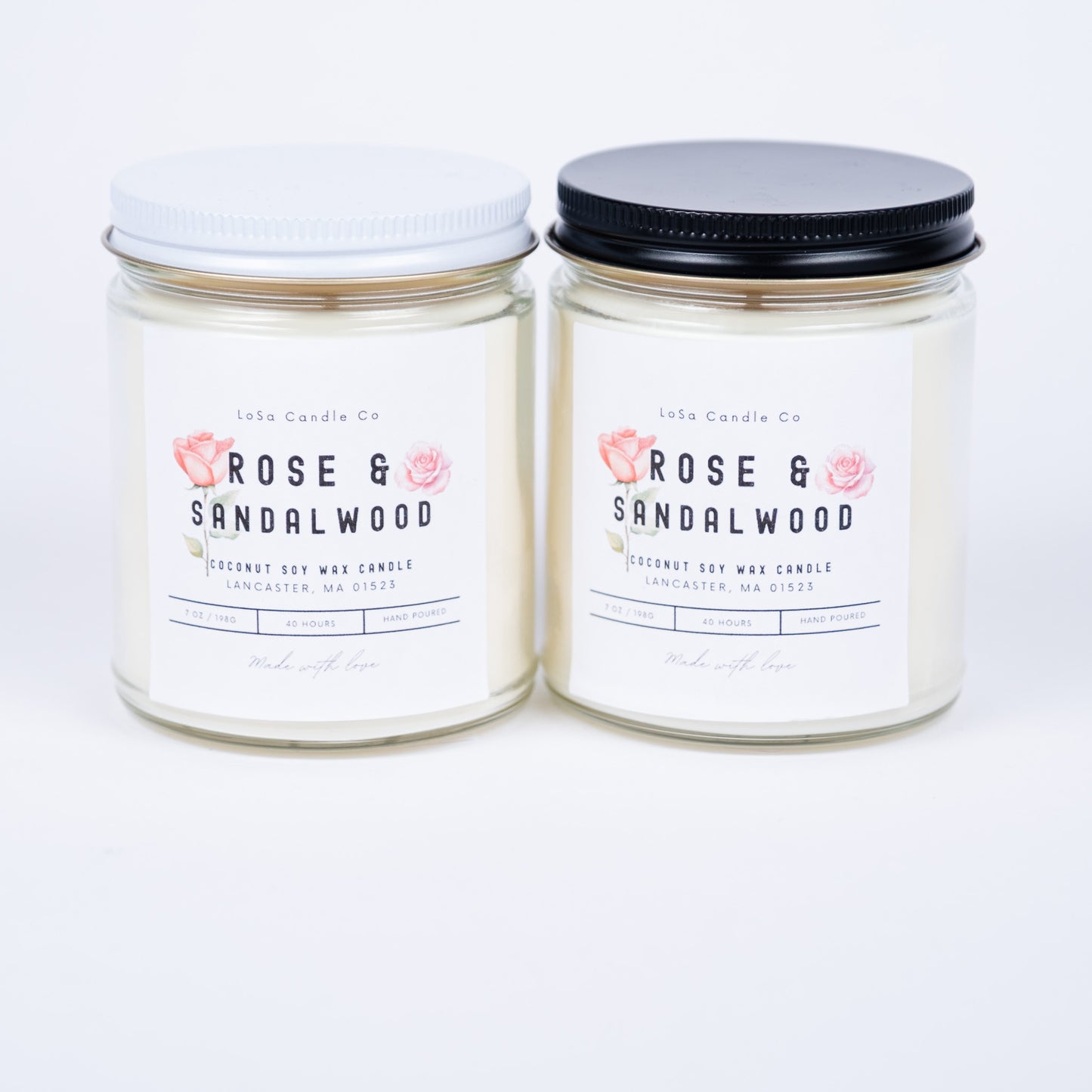 Rose & Sandalwood 7oz Clear Jar Candle