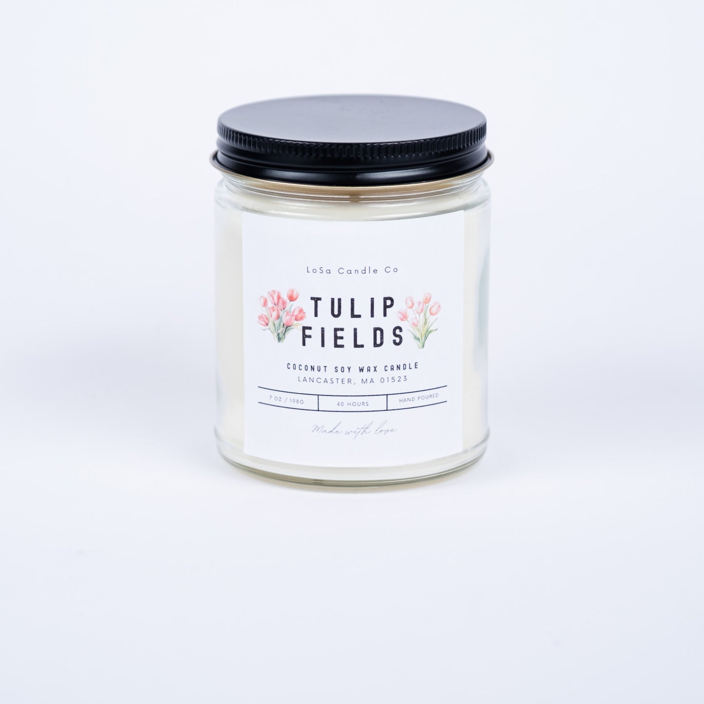 Tulip Fields 7oz Clear Jar Candle