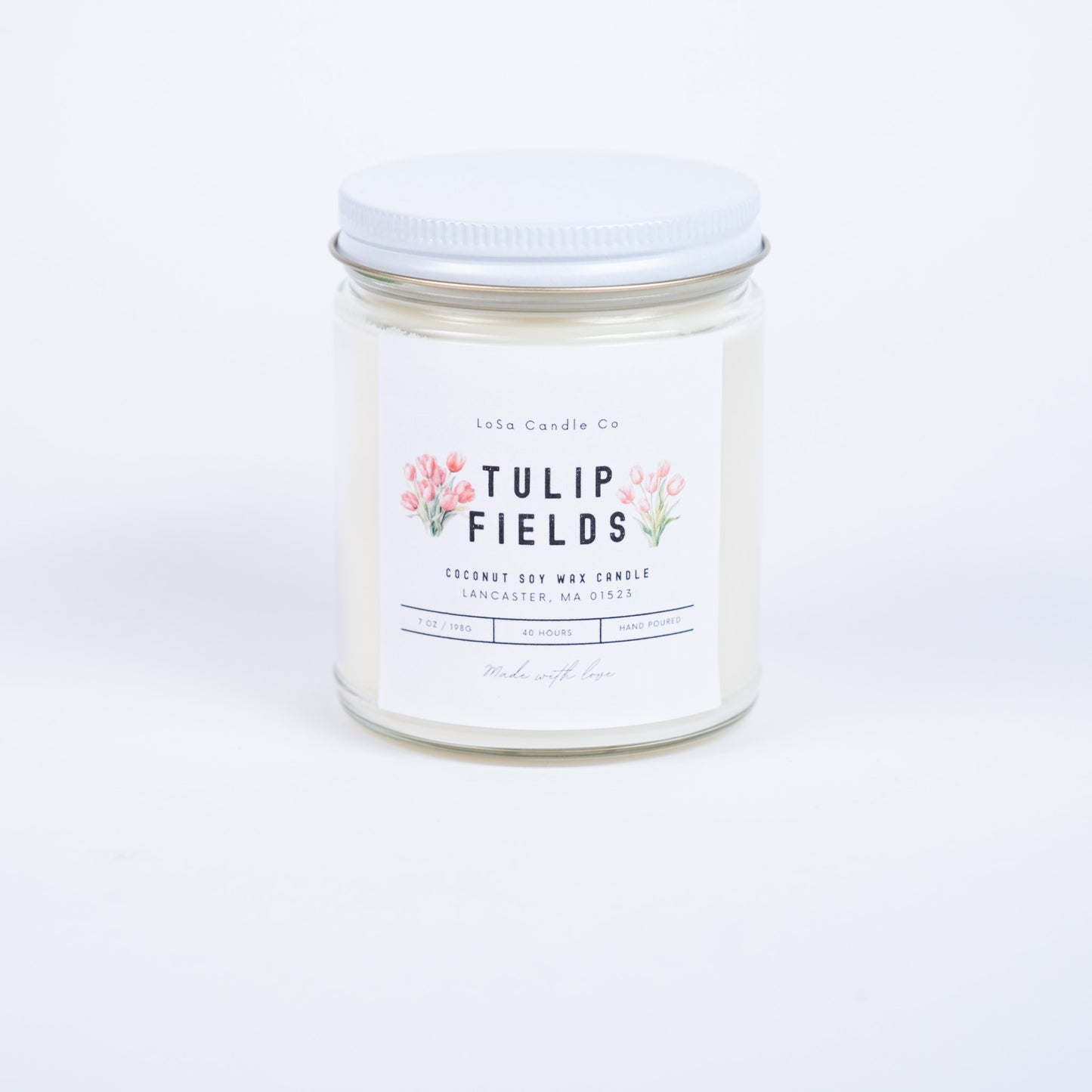 Tulip Fields 7oz Clear Jar Candle
