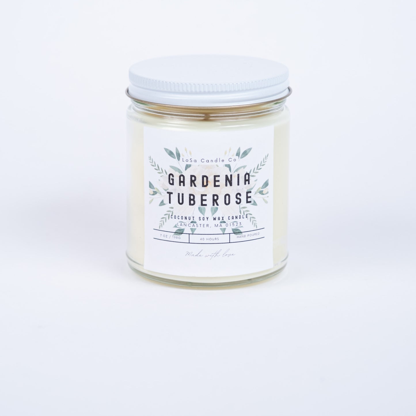 Gardenia Tuberose 7oz Clear Jar Candle