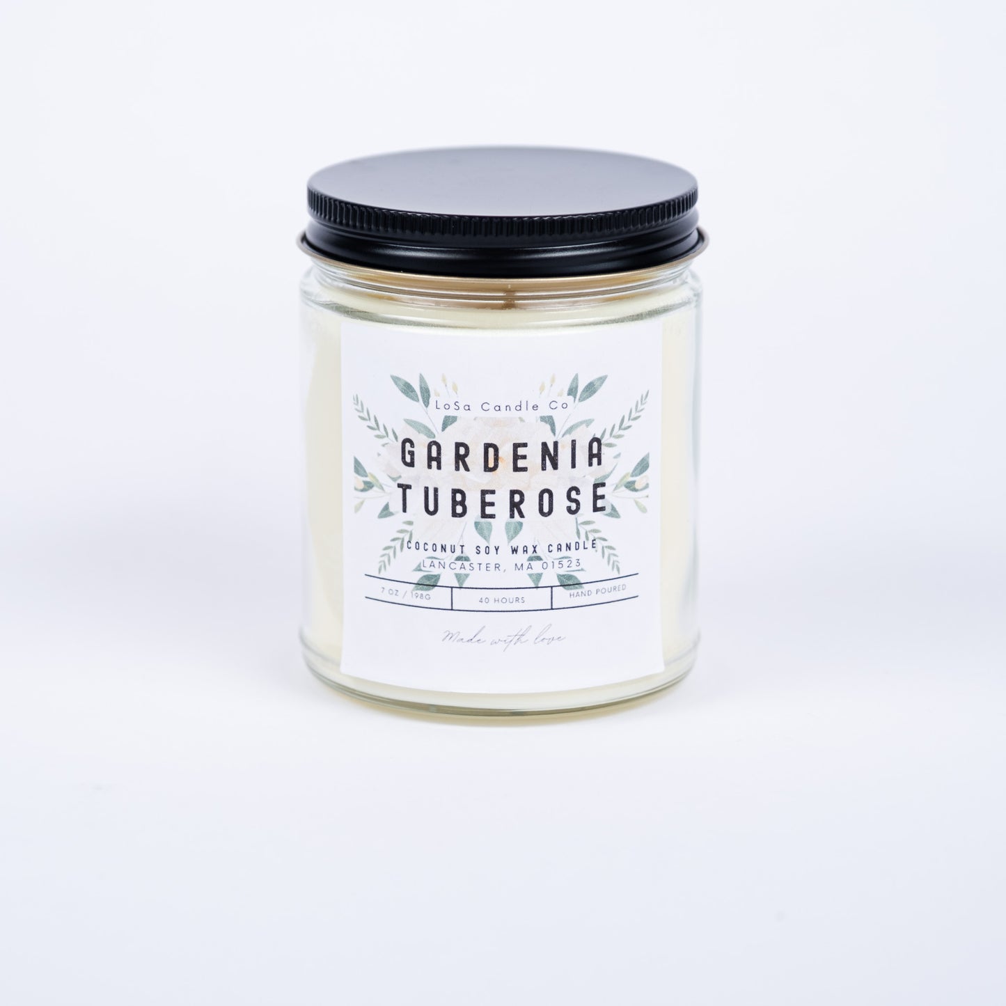 Gardenia Tuberose 7oz Clear Jar Candle