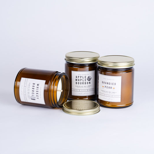 Apple Maple Bourbon 7oz Amber Jar Candle