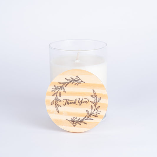Drinking Glass "Thank you" 10oz Candle