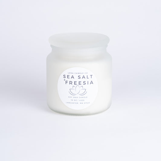 Sea Salt + Freesia 16oz Three Wick Candle