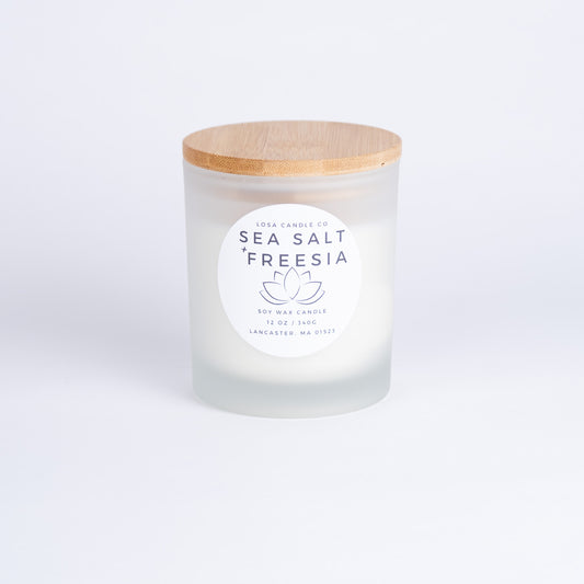 Sea Salt + Freesia 12oz Double Wick Candle