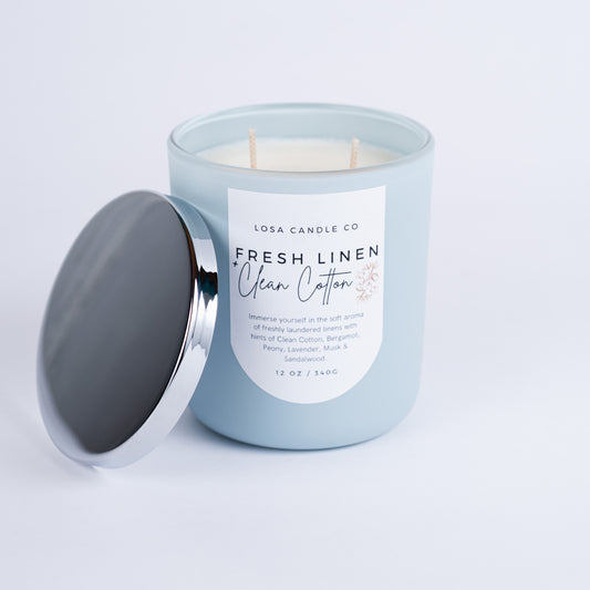 Fresh Linen & Clean Cotton 12oz Double Wick Candle