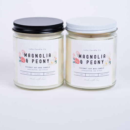 Magnolia & Peony 7oz Clear Jar Candle