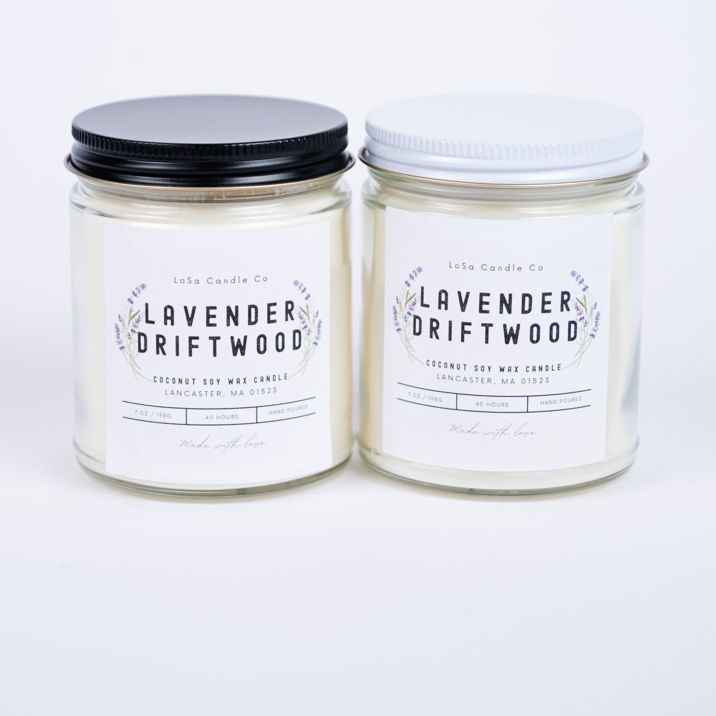 Lavender Driftwood 7oz Clear Jar Candle
