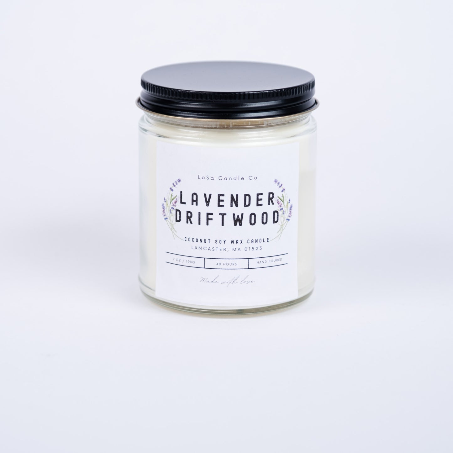Lavender Driftwood 7oz Clear Jar Candle