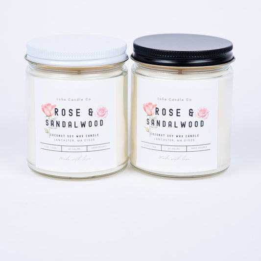 Rose & Sandalwood 7oz Clear Jar Candle