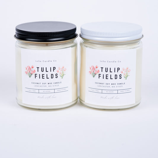 Tulip Fields 7oz Clear Jar Candle