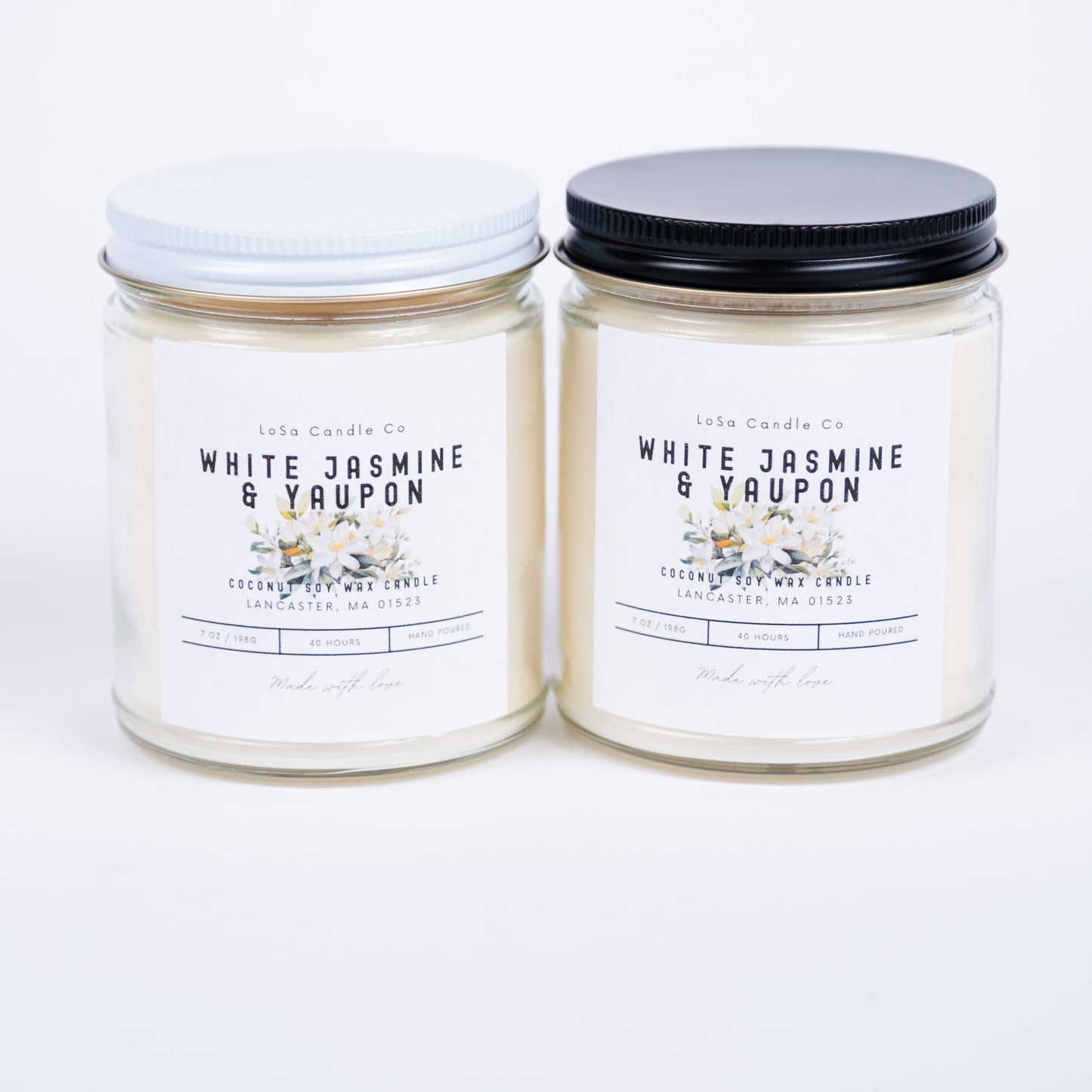 White Jasmine & Yaupon 7oz Clear Jar Candle