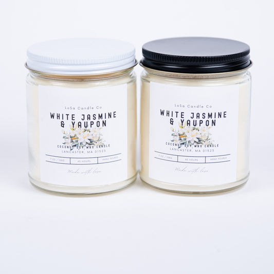 White Jasmine & Yaupon 7oz Clear Jar Candle