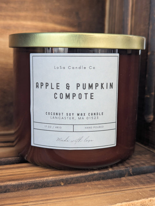 Apple & Pumpkin Compote 17oz Amber Jar Candle